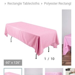 Pink Polyester Rectangle Tablecloth